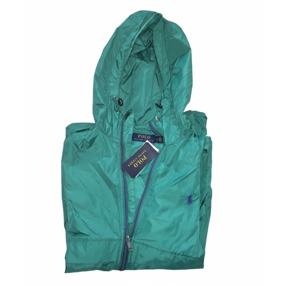 Polo Ralph Lauren Windbreaker Jacket Mens Large Money Green Preppy New $128